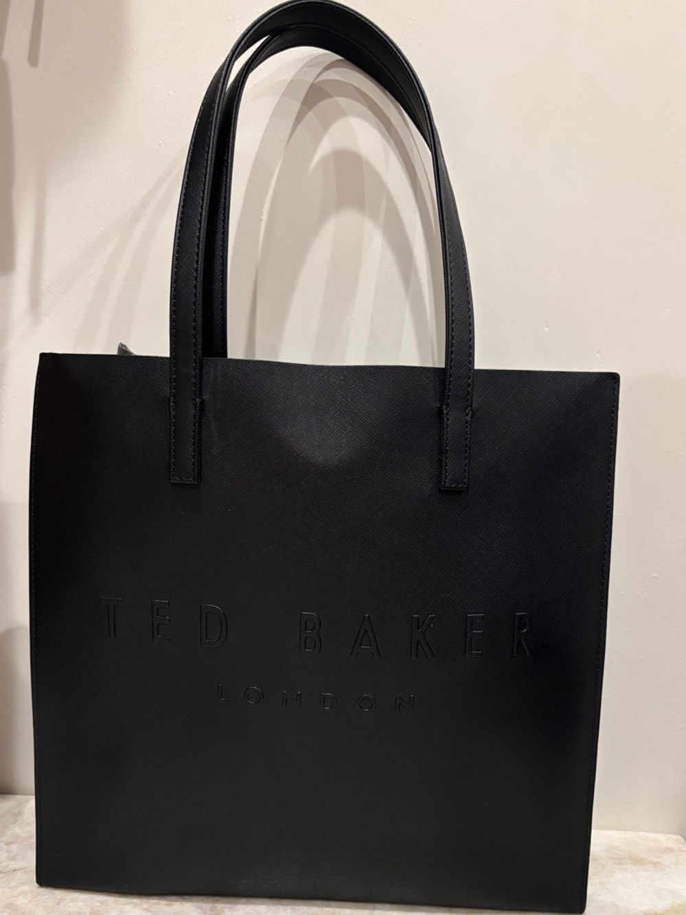 Ted Baker Big Black Structured Logo Tote